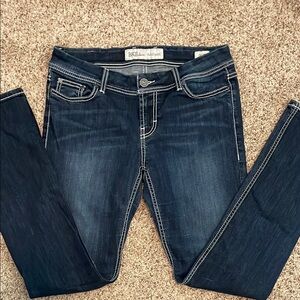 BKE Blue Skinny Jeans with Vintage Fading